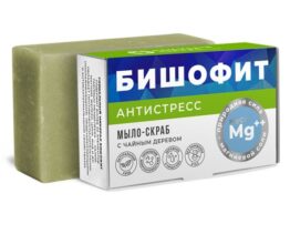 Мыло-скраб с чайным деревом «Крымский лекарь • Бишофит» - Антистресс